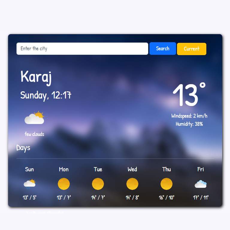 weather app preview